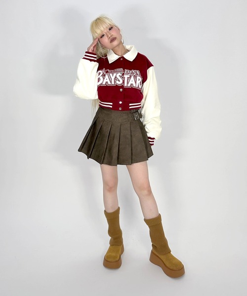 セール】BAYSTARS CROPPED VARSITY JACKET/【野球観戦コーデ】横浜DeNA