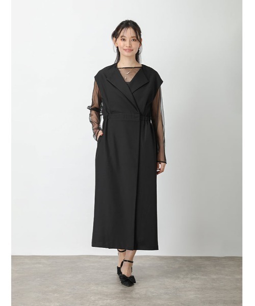 fifth（フィフス）の「【2点SET】シアートップス×ジレワンピース（ワンピース・レディース・グレイッシュベージュ/ブラック・M）」の9枚目の写真