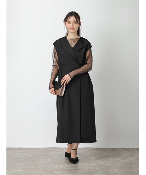 fifth（フィフス）の「【2点SET】シアートップス×ジレワンピース（ワンピース・レディース・グレイッシュベージュ/ブラック・M）」の11枚目の写真