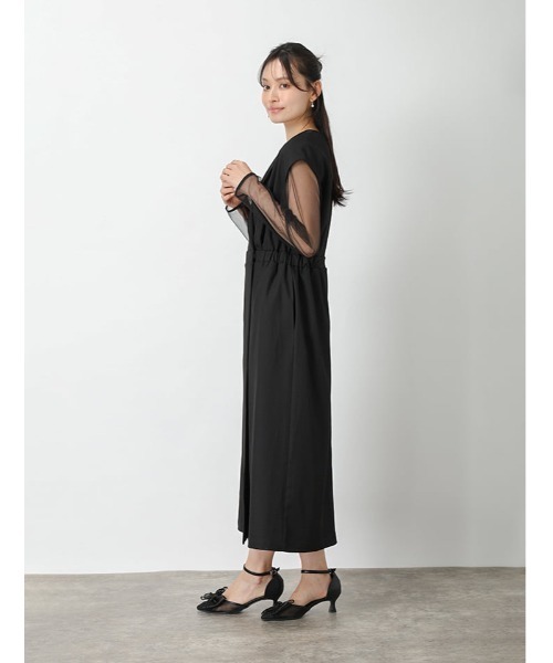 fifth（フィフス）の「【2点SET】シアートップス×ジレワンピース（ワンピース・レディース・グレイッシュベージュ/ブラック・M）」の12枚目の写真