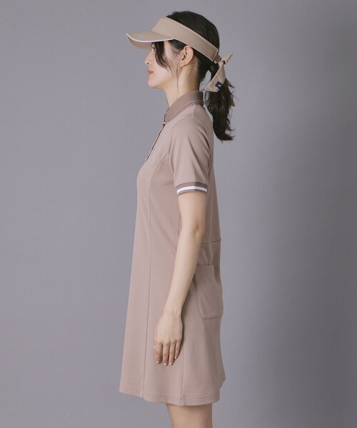 adabat（アダバット）の「【ADABAT NAVY】吸水速乾/接触冷感 カノコポロえりワンピース（ワンピース・レディース・ネイビー/サックスブルー/ベージュ・42/40/38）」の12枚目の写真
