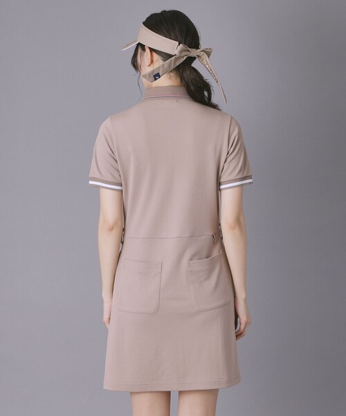 adabat（アダバット）の「【ADABAT NAVY】吸水速乾/接触冷感 カノコポロえりワンピース（ワンピース・レディース・ネイビー/サックスブルー/ベージュ・42/40/38）」の13枚目の写真