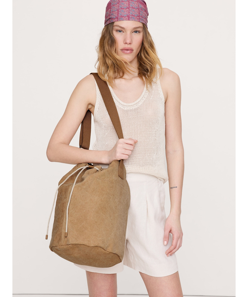 Banana Republic（バナナリパブリック）の「コットンキャンバス クロスボディバッグ（ショルダーバッグ・レディース・マルチ/ベージュ・ONE SIZE）」の4枚目の写真