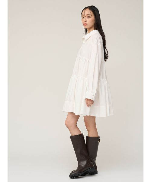 SNIDEL（スナイデル）の「ボリュームティアードミニシャツワンピース（ワンピース・レディース・ブルー/ホワイト/レッド・F）」の15枚目の写真