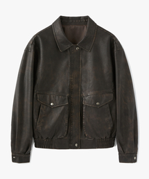 SUARE WOMEN（スアレウーマン）の「(ウィメンズ)スモークレザーボンバージャケット（ライダースジャケット）」