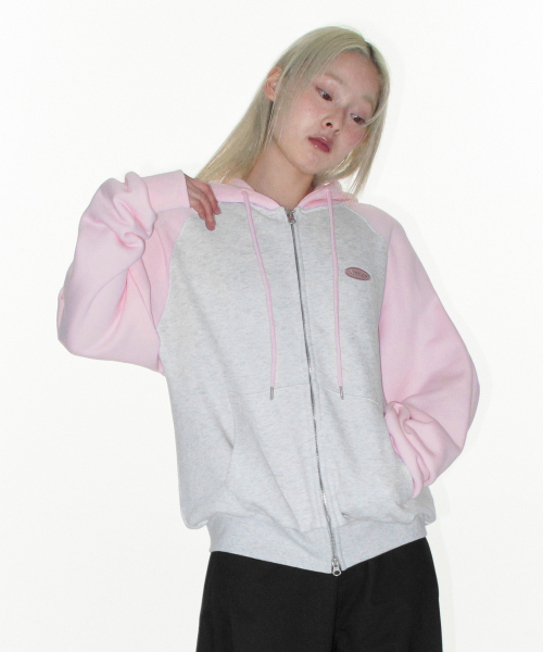 AMESWORLDWIDE（アメスワールドワイド）の「CIRCLE LOGO RAGLAN HOODIE ZIP-UP PINK（パーカー・レディース・その他・LARGE/MEDIUM/SMALL）」の6枚目の写真