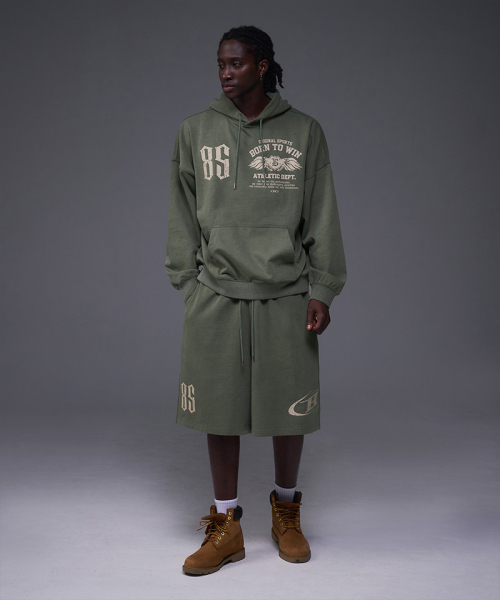 BORN TO WIN（ボーントゥウィン）の「85 PIGMENT SEMI OVER FIT HOODIE [KHAKI]（パーカー・メンズ・その他・1/2/3）」の3枚目の写真