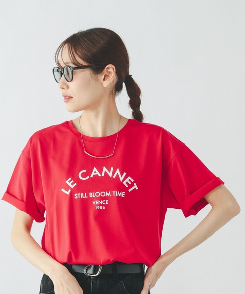 GLOBAL WORK（グローバルワーク）の「リッチクリーンプリントT半袖/636780（Tシャツ/カットソー・レディース・グレー系その他7/ホワイト/ホワイト系2/ダークグレー/ネイビー/ホワイト系その他/ダークブラウン/レッド/ホワイト系1/グレイッシュベージュ/ホワイト系3/チャコールグレー・XX-LARGE/X-LARGE/X-SMALL/LARGE/MEDIUM/SMALL）」の12枚目の写真