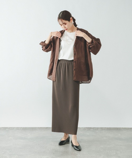 GLOBAL WORK（グローバルワーク）の「リッチクリーンプリントT半袖/636780（Tシャツ/カットソー・レディース・グレー系その他7/ホワイト/ホワイト系2/ダークグレー/ネイビー/ホワイト系その他/ダークブラウン/レッド/ホワイト系1/グレイッシュベージュ/ホワイト系3/チャコールグレー・XX-LARGE/X-LARGE/X-SMALL/LARGE/MEDIUM/SMALL）」の18枚目の写真