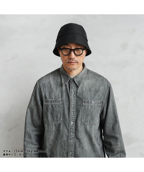 WAIPER.inc(ワイパーインク)の「WAIPER.inc ナイロンセーラーハット LIMONTA Fabric 日本製【WP1165】(ハット・メンズ・ブラック・M-L/L-XL)」の2枚目の写真