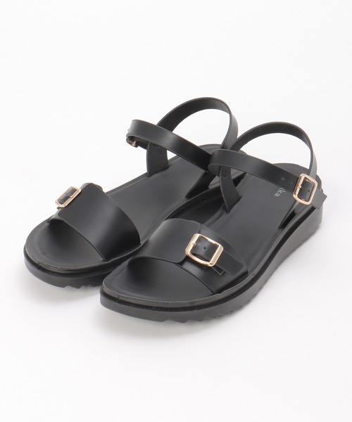 ikka（イッカ）の「軽量ダブルベルトサンダル（サンダル・レディース・ブラウン/ブラック/オフホワイト・M/L）」の3枚目の写真