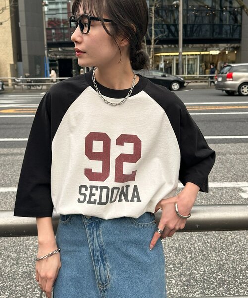 DISCOAT（ディスコート）の「【Enlude】ラグラン7分袖Tシャツ《ユニセックス》（Tシャツ/カットソー・レディース・ブラック/ブラウン/ネイビー・FREE）」の9枚目の写真