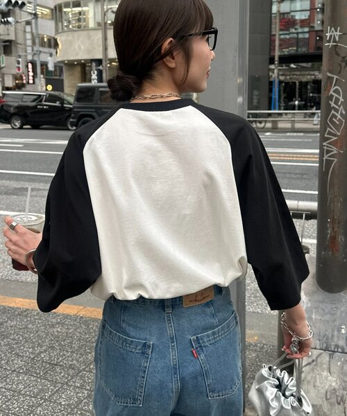 DISCOAT（ディスコート）の「【Enlude】ラグラン7分袖Tシャツ《ユニセックス》（Tシャツ/カットソー・レディース・ブラック/ブラウン/ネイビー・FREE）」の14枚目の写真