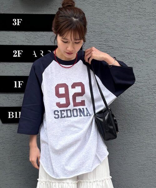 DISCOAT（ディスコート）の「【Enlude】ラグラン7分袖Tシャツ《ユニセックス》（Tシャツ/カットソー・レディース・ブラック/ブラウン/ネイビー・FREE）」の5枚目の写真