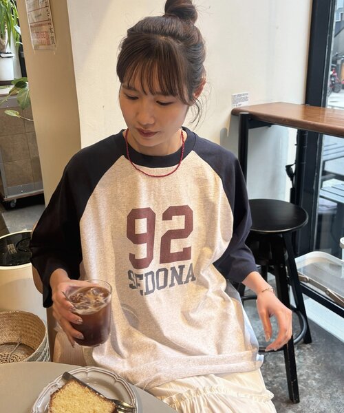 DISCOAT（ディスコート）の「【Enlude】ラグラン7分袖Tシャツ《ユニセックス》（Tシャツ/カットソー・レディース・ブラック/ブラウン/ネイビー・FREE）」の6枚目の写真