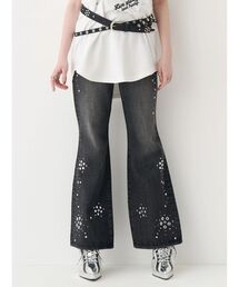 EVRIS | スタッズデザインセミフレアデニムパンツ(デニムパンツ)
