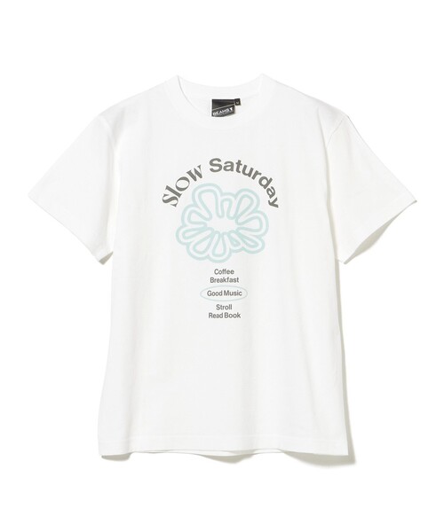 BEAMS T(ビームスティー)の「BEAMS T / Slow Saturday Tシャツ(Tシャツ/カットソー・メンズ・ホワイト/ライトブルー・L/M/S/XL)」の3枚目の写真