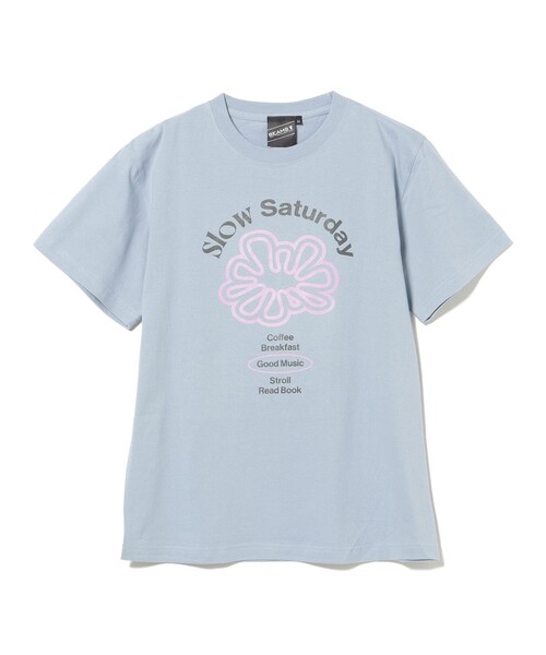 BEAMS T(ビームスティー)の「BEAMS T / Slow Saturday Tシャツ(Tシャツ/カットソー・メンズ・ホワイト/ライトブルー・L/M/S/XL)」の6枚目の写真