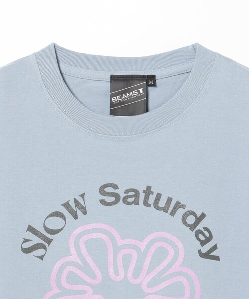 BEAMS T(ビームスティー)の「BEAMS T / Slow Saturday Tシャツ(Tシャツ/カットソー・メンズ・ホワイト/ライトブルー・L/M/S/XL)」の7枚目の写真