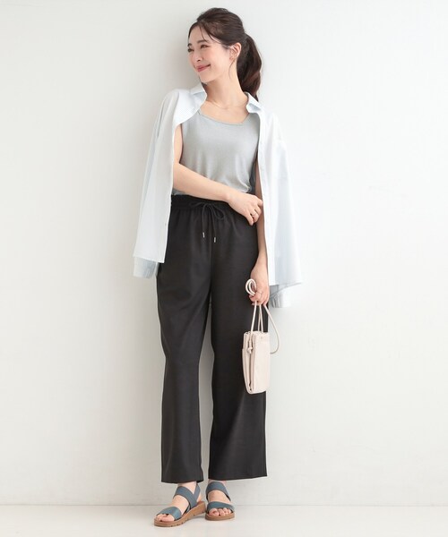 SHOO・LA・RUE（シューラルー）の「【洗える/S-LL】コーデのさりげないアクセントに　きらきらラメタンク（タンクトップ・レディース・ライトグリーン/ブラック/ゴールド/シルバー・01/04/03/02）」の7枚目の写真