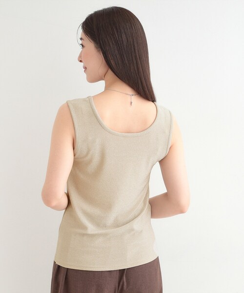 SHOO・LA・RUE（シューラルー）の「【洗える/S-LL】コーデのさりげないアクセントに　きらきらラメタンク（タンクトップ・レディース・ライトグリーン/ブラック/ゴールド/シルバー・01/04/03/02）」の10枚目の写真