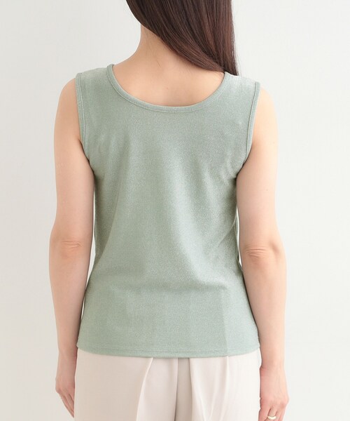 SHOO・LA・RUE（シューラルー）の「【洗える/S-LL】コーデのさりげないアクセントに　きらきらラメタンク（タンクトップ・レディース・ライトグリーン/ブラック/ゴールド/シルバー・01/04/03/02）」の22枚目の写真