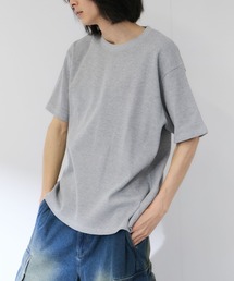 【NAVY/ネイビー】BCIコットン ワッフル リラックスフィット クルーネック 半袖Tシャツ