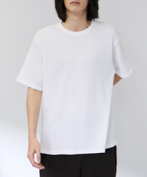 【NAVY/ネイビー】BCIコットン ワッフル リラックスフィット クルーネック 半袖Tシャツ