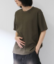 【NAVY/ネイビー】BCIコットン ワッフル リラックスフィット クルーネック 半袖Tシャツ