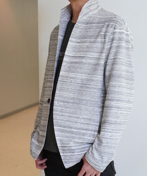 NICOLE selection(ニコルセレクション)の「ハニカムジャカードスタンドカラージャケット(その他アウター・メンズ・その他2/その他3/ブルー/ブラック/ライトグレー・L/XL/M)」の9枚目の写真