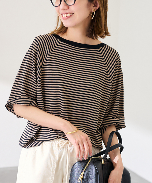 FRAMeWORK(フレームワーク)の「18G天竺ニットT-SHIRT(ニット/セーター・レディース・ブラック/ブラウン/ホワイト・FREE)」の3枚目の写真