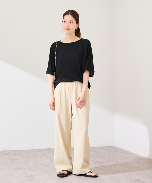 FRAMeWORK(フレームワーク)の「18G天竺ニットT-SHIRT(ニット/セーター・レディース・ブラック/ブラウン/ホワイト・FREE)」の4枚目の写真