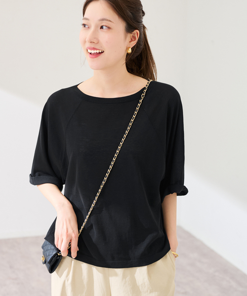 FRAMeWORK(フレームワーク)の「18G天竺ニットT-SHIRT(ニット/セーター・レディース・ブラック/ブラウン/ホワイト・FREE)」の7枚目の写真