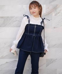 GORGE（ゴージ）の「《フレアーデニム×ビスチェ》オールインワン／Y2K／春夏／全2色（つなぎ/オールインワン）」