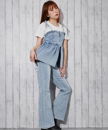 GORGE（ゴージ）の「《フレアーデニム×ビスチェ》オールインワン／Y2K／春夏／全2色（つなぎ/オールインワン）」