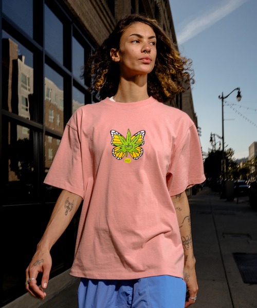 HUF（ハフ）の「GREEN BUDDERFLY TEE（Tシャツ/カットソー・メンズ・ホワイト/ブラック/オレンジ系その他・S/M/L/XL/XXL）」の3枚目の写真