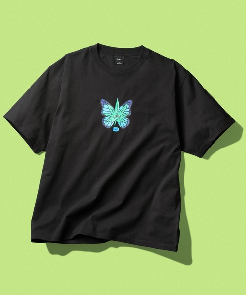 HUF（ハフ）の「GREEN BUDDERFLY TEE（Tシャツ/カットソー・メンズ・ホワイト/ブラック/オレンジ系その他・S/M/L/XL/XXL）」の2枚目の写真