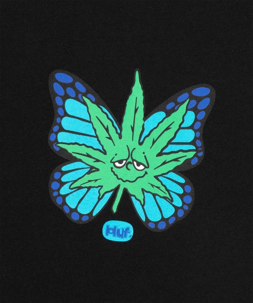 HUF（ハフ）の「GREEN BUDDERFLY TEE（Tシャツ/カットソー・メンズ・ホワイト/ブラック/オレンジ系その他・S/M/L/XL/XXL）」の4枚目の写真