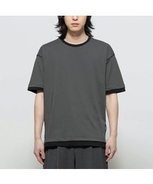 [2カラー] カバー ステッチ レイヤードTシャツ