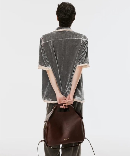 MASU(エムエーエスユー)の「【M A S U】UNEVEN VELVET HALF SLEEVE SHIRT(シャツ/ブラウス・メンズ・ライトグリーン/チャコールグレー・48/46)」の6枚目の写真