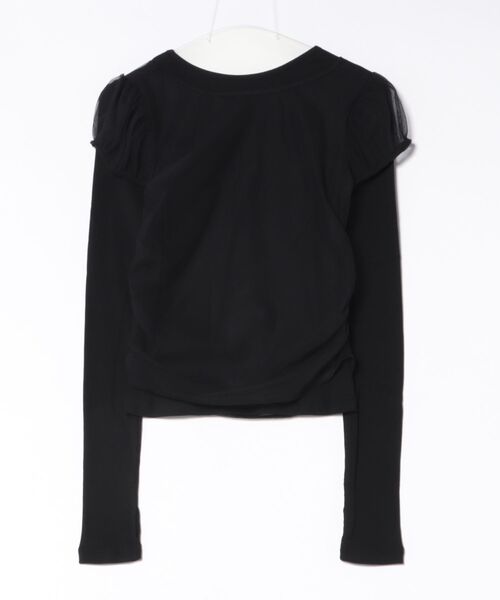 CLANE(クラネ)の「CLANE LAYERED TULLE RIBBON CUT TOPS(シャツ/ブラウス・レディース・ブラック・2/1)」の5枚目の写真