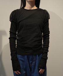 CLANE | CLANE LAYERED TULLE RIBBON CUT TOPS(シャツ/ブラウス)