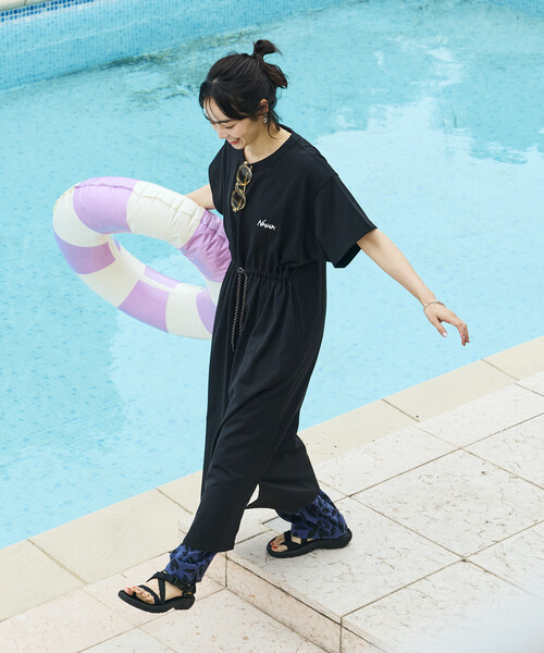 FREAK'S STORE(フリークスストア)の「NANGA × FREAK'S STORE/ナンガ 別注 ウエストコード カットワンピース/Tシャツワンピース(ワンピース・レディース・ブラック/ホワイト/ブルー・FREE)」の12枚目の写真