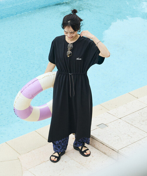 FREAK'S STORE(フリークスストア)の「NANGA × FREAK'S STORE/ナンガ 別注 ウエストコード カットワンピース/Tシャツワンピース(ワンピース・レディース・ブラック/ホワイト/ブルー・FREE)」の14枚目の写真