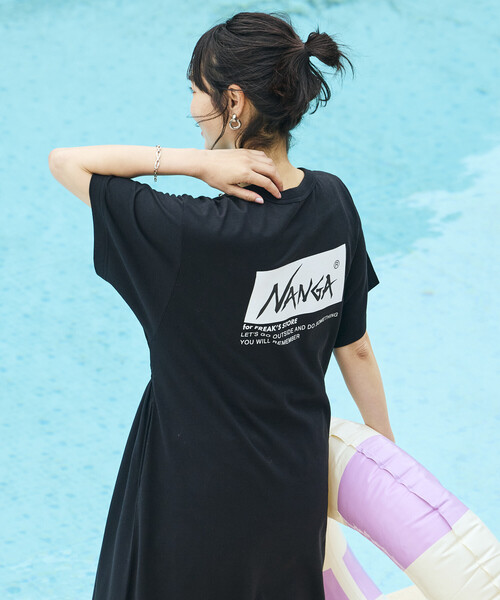 FREAK'S STORE(フリークスストア)の「NANGA × FREAK'S STORE/ナンガ 別注 ウエストコード カットワンピース/Tシャツワンピース(ワンピース・レディース・ブラック/ホワイト/ブルー・FREE)」の19枚目の写真