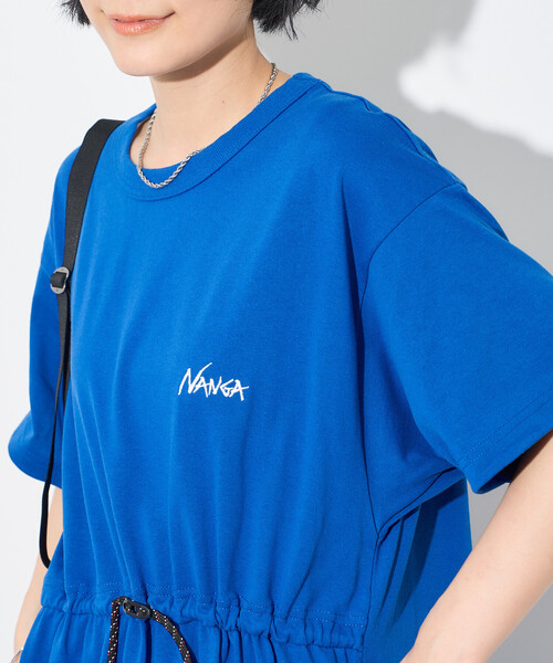 FREAK'S STORE(フリークスストア)の「NANGA × FREAK'S STORE/ナンガ 別注 ウエストコード カットワンピース/Tシャツワンピース(ワンピース・レディース・ブラック/ホワイト/ブルー・FREE)」の7枚目の写真