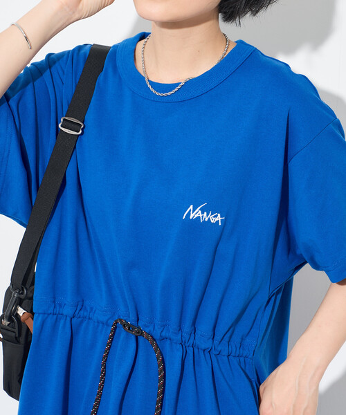 FREAK'S STORE(フリークスストア)の「NANGA × FREAK'S STORE/ナンガ 別注 ウエストコード カットワンピース/Tシャツワンピース(ワンピース・レディース・ブラック/ホワイト/ブルー・FREE)」の8枚目の写真