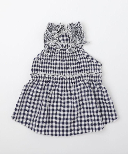 moncheri(モンシェリ)の「冷感MIXギンガムチェックワンピース(ペットウェア・レディース・イエロー/ネイビー・S/XL/L/M)」の2枚目の写真