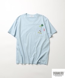PEANUTS刺繍ポケットTシャツ 半袖