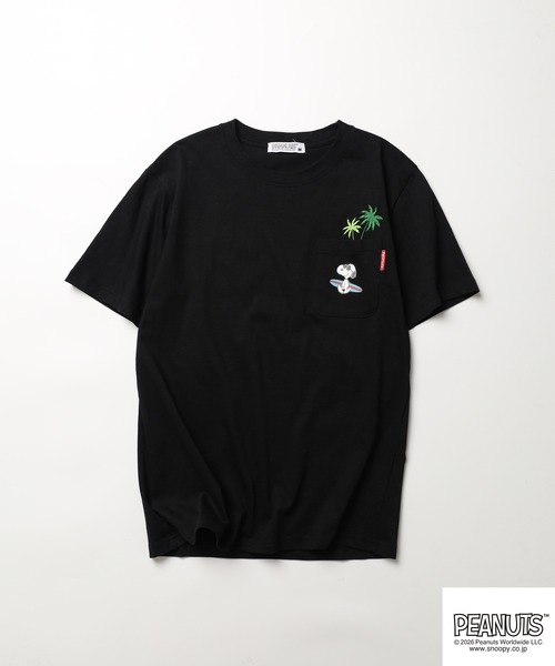 PEANUTS（ピーナッツ）の「PEANUTS刺繍ポケットTシャツ 半袖（Tシャツ/カットソー・レディース・ブラック/ホワイト系/サックスブルー系/オフホワイト/杢グレー/ネイビー・LL/M/L）」の11枚目の写真